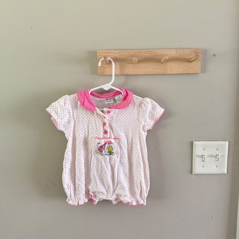 6/9M VTG polka dot romper